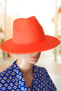 MILI kapelusz damski pomarańczowy bok