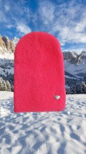 Zimowa czapka damska czerwona niewywijana