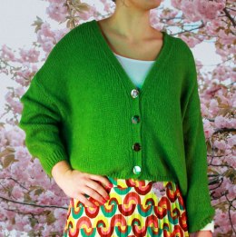 Modny sweter damski rozpinany zielony
