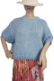Fabbricato sweter damski krótki rękaw moher niebieski